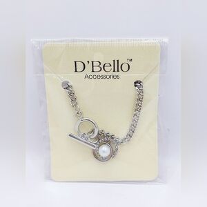 D'Bello Accessories Silver Bracelet with Faux‎ Pearl accent